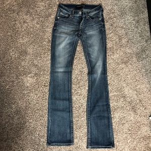 Express barely boot cut jeans